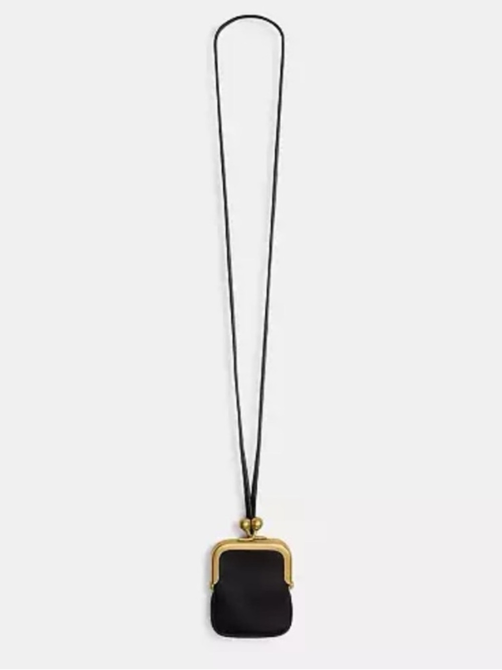 Coach Rectangle Kisslock Pouch Black Leather NWT